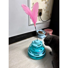 Іграшка для кішок Tower of Tracks Вежа з кульками 3 рівні (Голубий/зелений)