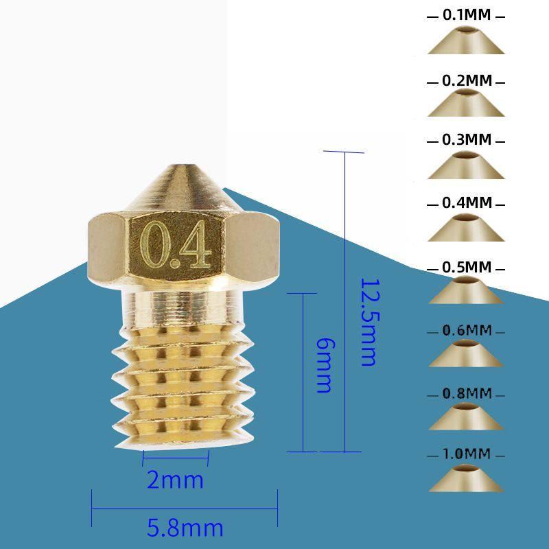 Сопло Kingroon V5 V6 E3D з внутрішнім діаметром 0,4 мм