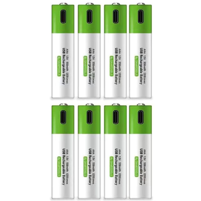 Акумуляторна батарейка ААА - Lithium 1.5V Rechargeable Battery Type-C green
