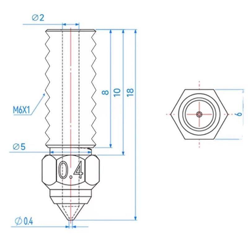 Сопла Elegoo Neptune 4 (0,4мм) Neptune 3, Creality Ender 5S1/7Ender 7/Ender 3V3 SE Ender 3, Ender 3 V2, Ender 5, CR-10