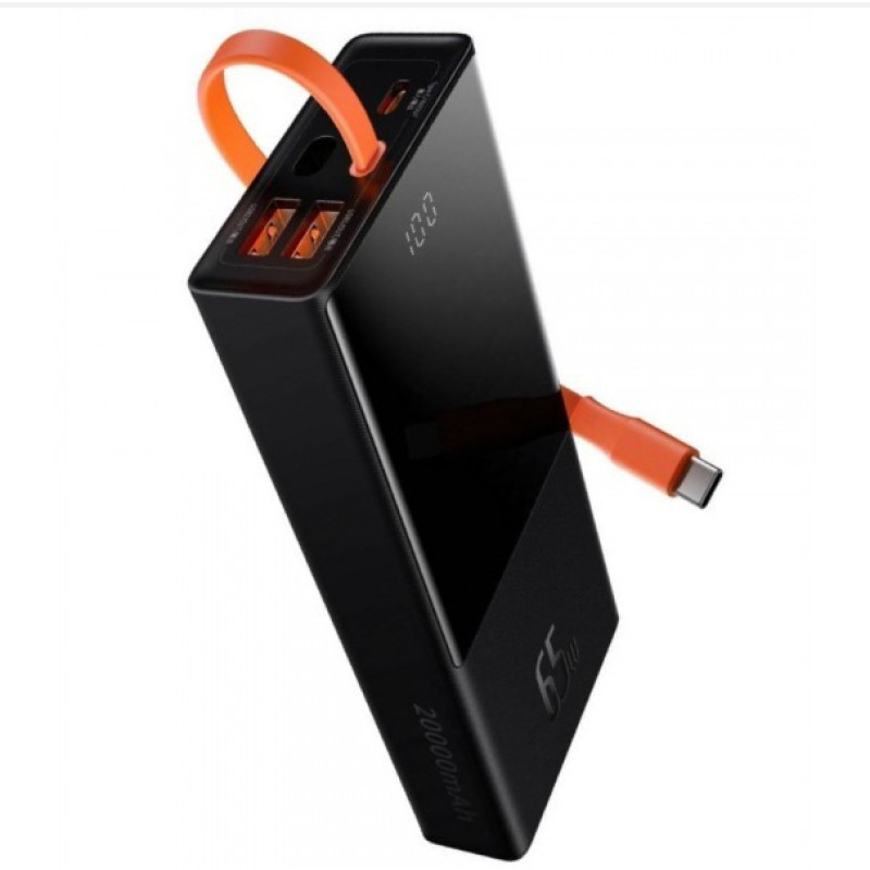 УМБ Power Bank Baseus Elf Digital Display 20000mAh 65W 5A, QC3.0+PD3.0 и c Type-C кабелем 65W Black