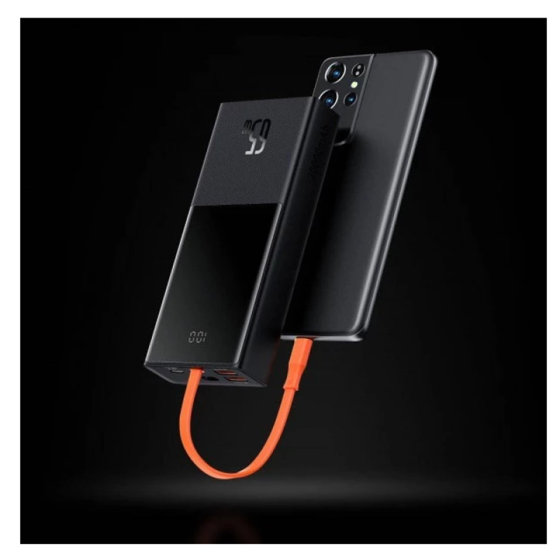 УМБ Power Bank Baseus Elf Digital Display 20000mAh 65W 5A, QC3.0+PD3.0 и c Type-C кабелем 65W Black