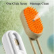 Парова щітка масажер спрей 3 в 1 PET SPRAY MASSAGE BRUSH для вичісування собак і котів з паровим розпилювачем з ручкою