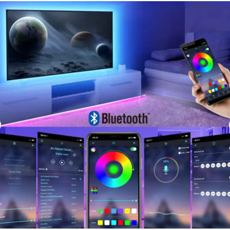Світлодіодна стрічка RGB LED-підсвітка для телевізора (Bluetooth 3м)