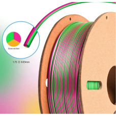 PLA Filament (3х кольоровий) Silk Magic Color для 3D принтера, 1.75 мм. GoldGreenFuchsia