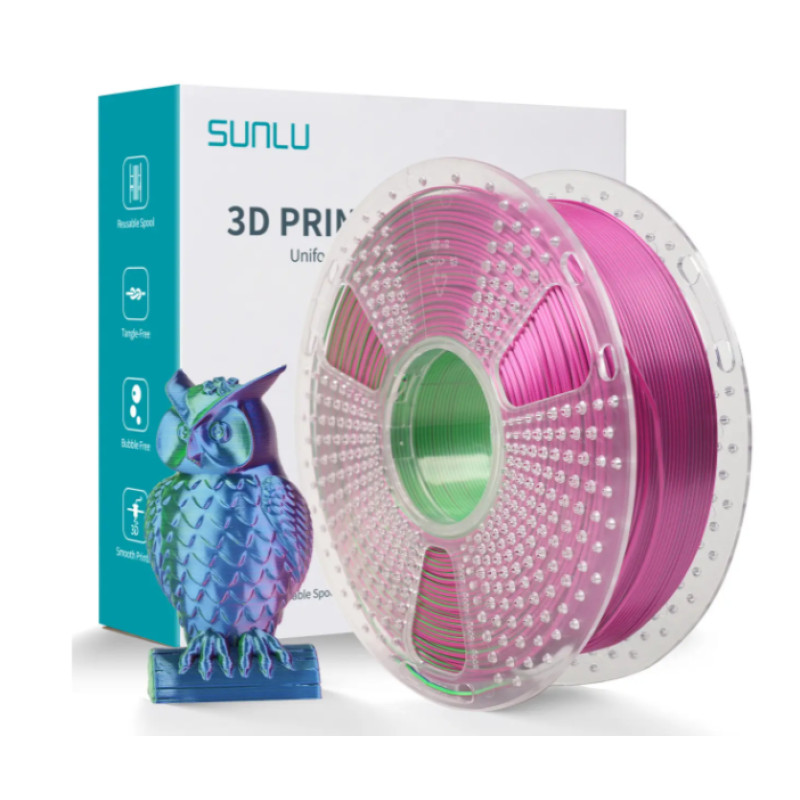 Пластик/філамент для 3D-друку SUNLU Silk PLA + Tri Color Blue Green Purple (1.75, 1kg)