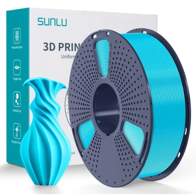 PETG-пластик Sunlu (Cyan) філамент для 3D принтера 1.75 мм 1 кг