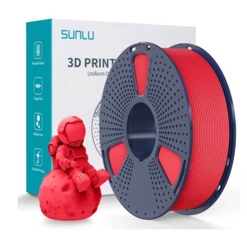 PLA-пластик Matte Red/Червоний матовий Sunlu для 3D-принтера 1.75 мм, 1kг