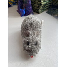 Іграшка заводна плюшева мишка для котиків Сіра