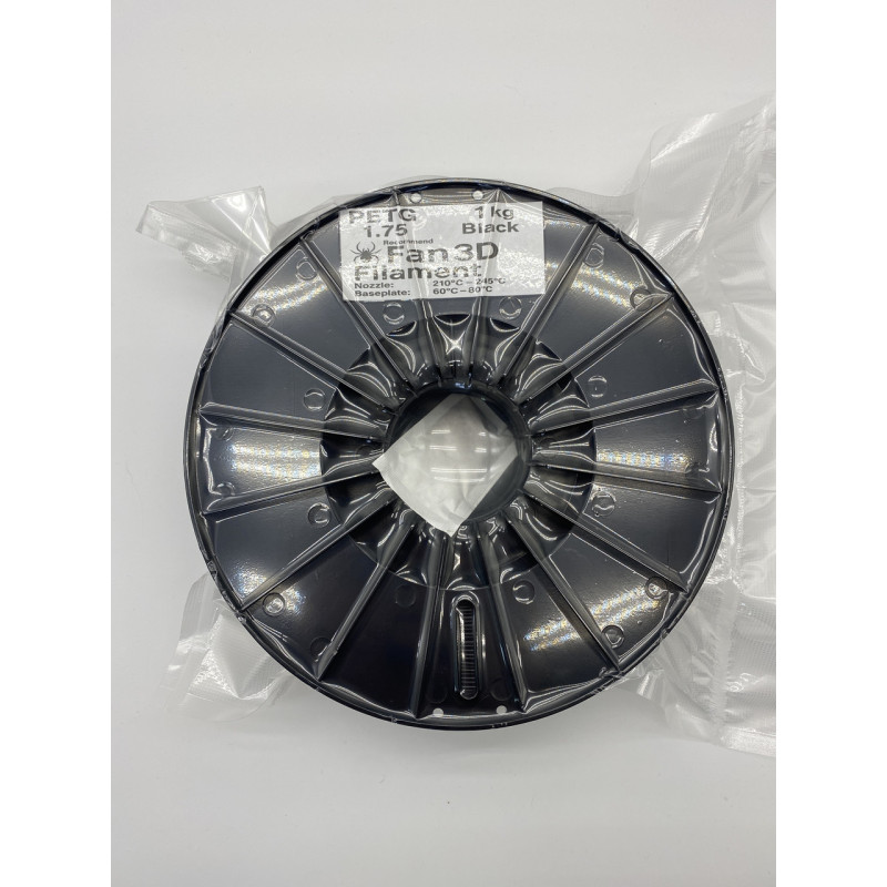 Пластик (PETG) Fan 3D Filament для 3D принтерів 1.75 мм 1кг (Чорний/Black)