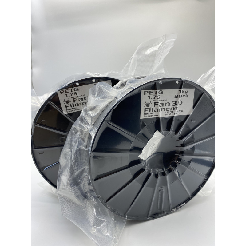 Пластик (PETG) Fan 3D Filament для 3D принтерів 1.75 мм 1кг (Чорний/Black)