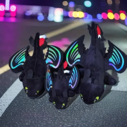 М'яка іграшка Дракон Беззубик 30см, на поверхню автомобіля (Чорний)