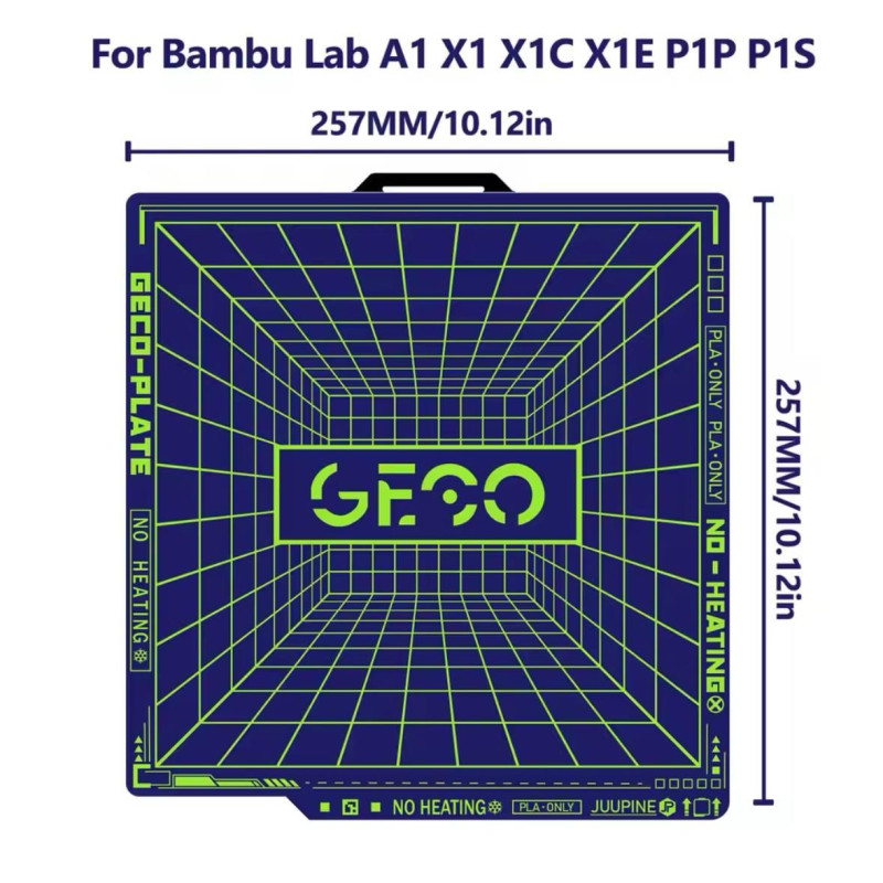 Пластина Juupine Geco Pla 257x257 для Bambu Lab P1P/P1S/X1/X1C