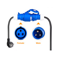 Перехідник - конектор адаптер з 32а силової на 16а звичайну розетку,  для заряджання електромобіля