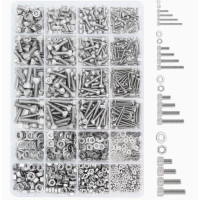 Набір болтів, гайок та шайб M2, M3, M4, M5  із нержавіючої сталі - 1280 шт. DIN 912 (шестигранна головка)