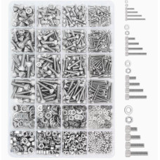 Набір болтів, гайок та шайб M2, M3, M4, M5  із нержавіючої сталі - 1280 шт. DIN 912 (шестигранна головка)