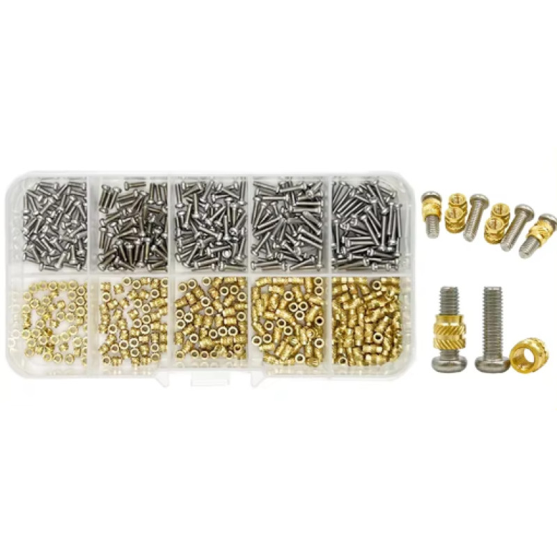 Набір латунних термозаставних гайок та гвинтів з нержавіючої сталі M3А для 3D-друку та паяльника (420 шт.)