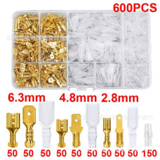 Набір латунних клем «папа-мама» з ізоляцією 2.8/4.8/6.3 мм, 600 шт