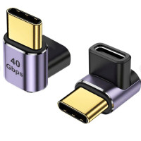 Кутовий перехідник адаптер OTG USB Type-C M/F (USB 4.0, 40Gbps, 100W, 8K)
