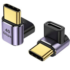 Кутовий перехідник адаптер OTG USB Type-C M/F (USB 4.0, 40Gbps, 100W, 8K)