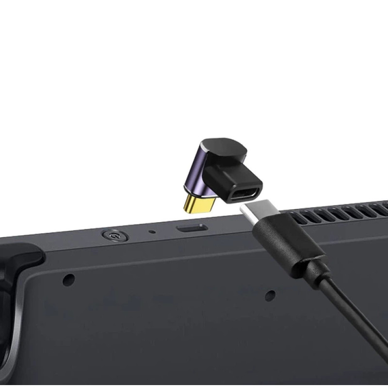 Кутовий перехідник адаптер OTG USB Type-C M/F (USB 4.0, 40Gbps, 100W, 8K)