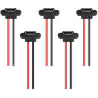 Водонепроникний розʼєм 2-pin USB-C мама 3A для зарядки та DIY (5 шт)