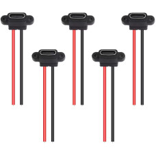 Водонепроникний розʼєм 2-pin USB-C мама 3A для зарядки та DIY (5 шт)