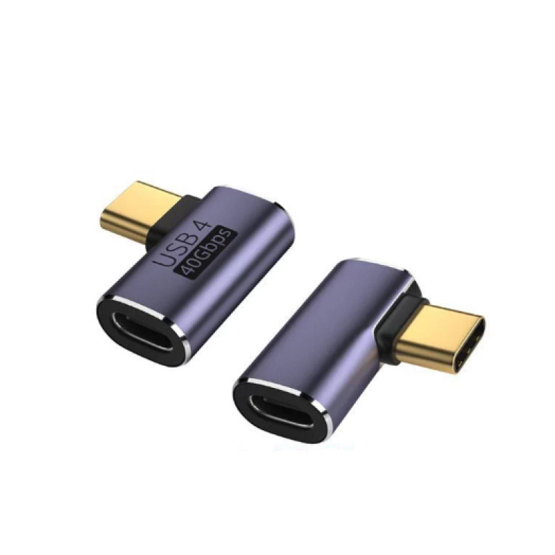 Боковий адаптер USB Type-C тато → мама | 100 Вт, 40 Гбіт/с, USB4