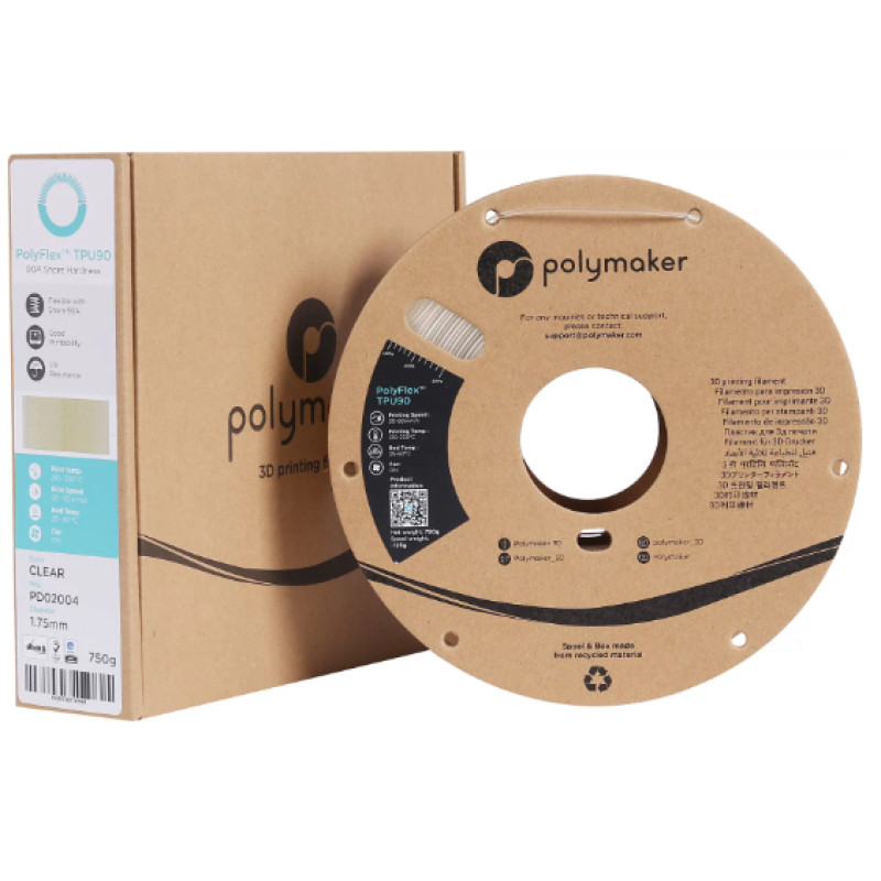 Polymaker PolyFlex філамент TPU90 Прозорий (Clear) 1.75 мм 750 г