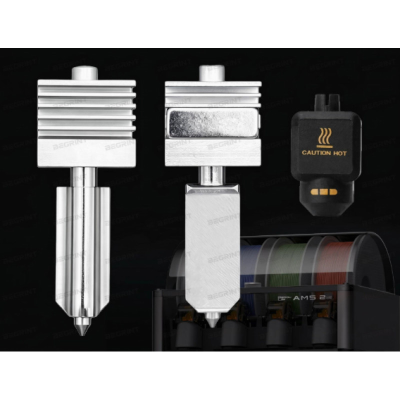 Хотенд Bambu Lab P2S / X2D 0.2 мм із загартованої сталі (у зборі)