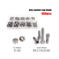 Набір гвинтів і гайок з внутрішнім шестигранником Hex Socket Cap Head (400 шт.)